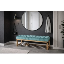 Ławeczka Pufa Pikowana Mięta Guzik Tapicerowany LPP-4 Rozmiary od 50 cm do 200 cm